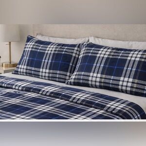 Brand New Plaid Sheet Set Queen Blue‎ Gray White Bedding Set 4 Piece Twin XL